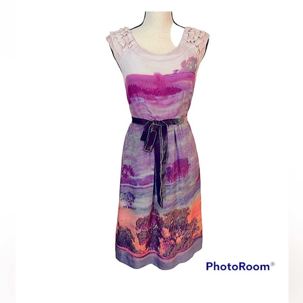 Anthropologie Moulinette Soeurs Violet Gloaming Dress size 2 Silk